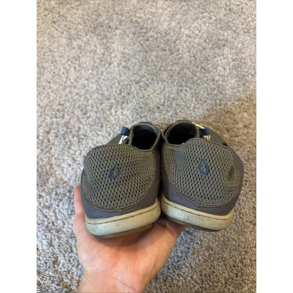 OluKai Nohea Moku Men’s 10.5 Gray Mesh Comfort Sneaker Casual Shoe Beach Sneaker